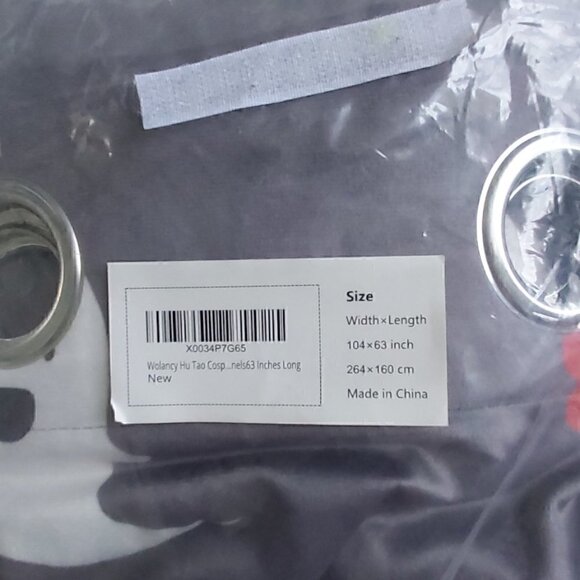 Wolancy Hu Tao Velvet Curtain 63 in Long X 104 in Wide Grommet Blackout Curtain - Picture 4 of 4